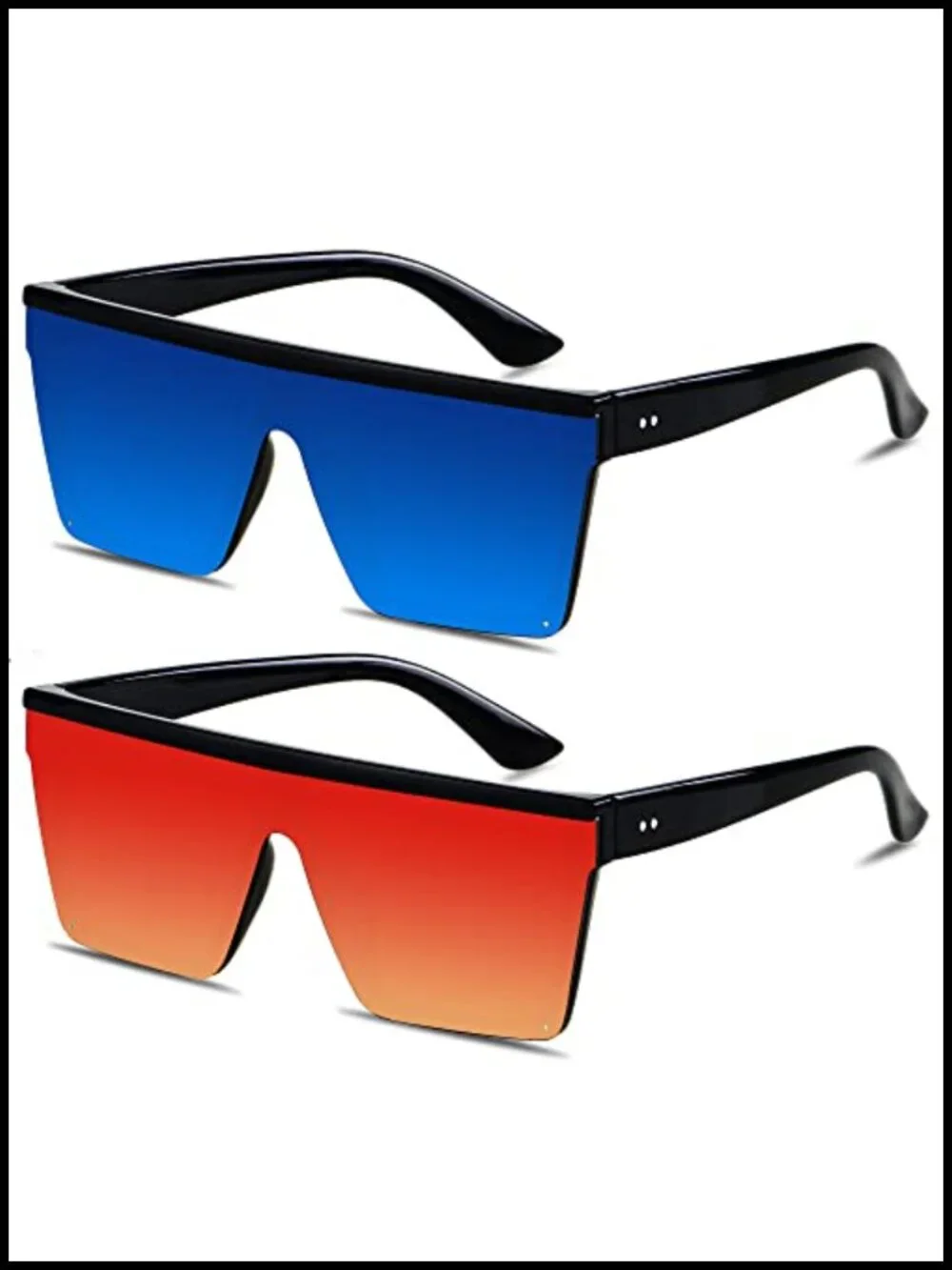 Oversized Square Flat Top Sunglasses UV Protection for Women Men